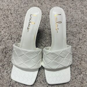 Lulus White Woven Heels